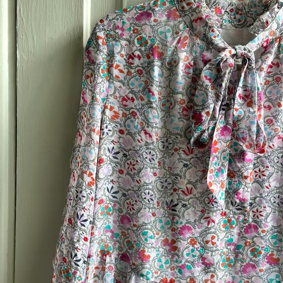 Shoshanna Avila Optic Floral Silk Mini Dress Size 6 - Picture 4 of 8